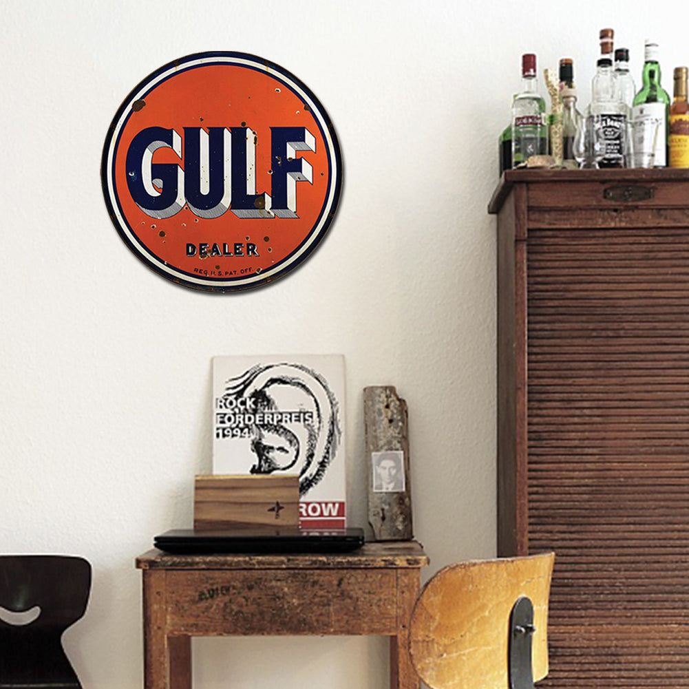 Gulf - Round Metal Tin Signs(12*12Inch) - Gas