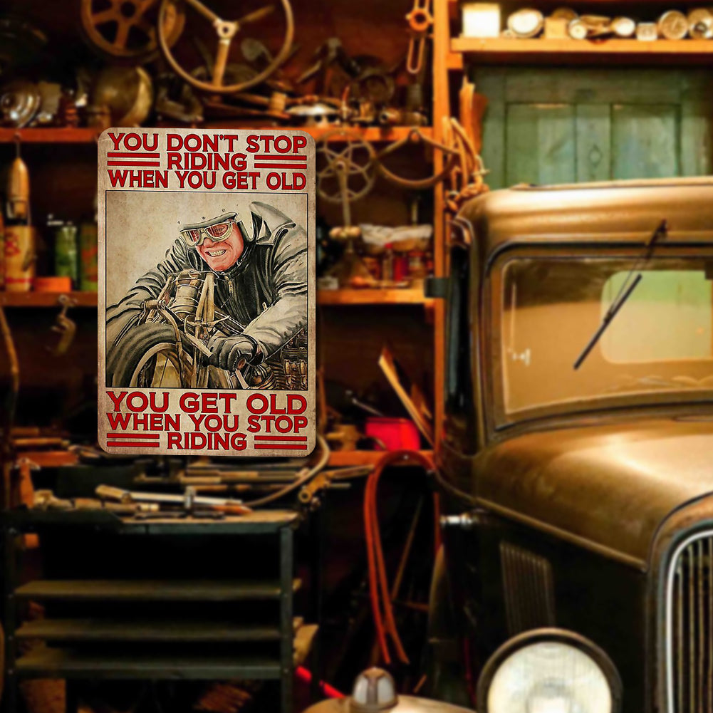 Old Man Motorcycle - Vintage Metal Signs(8*12Inch) - Vehicle