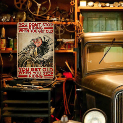 Old Man Motorcycle - Vintage Metal Signs(8*12Inch) - Vehicle
