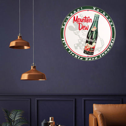 Moutain Dew Beer - Round Metal Tin Signs(12*12Inch) - Bar