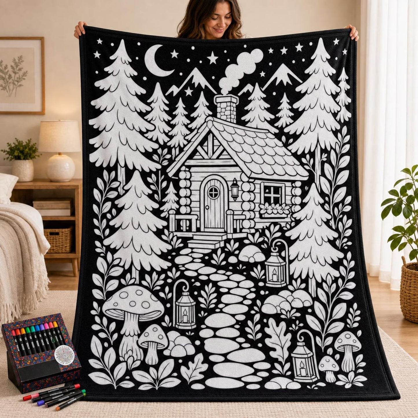DIY Drawing Blanket – Customizable Plush Doodle & Coloring Blanket