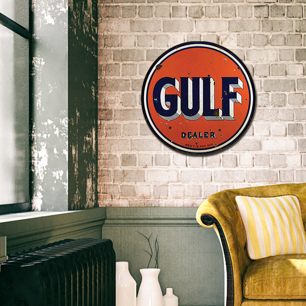 Gulf - Round Metal Tin Signs(12*12Inch) - Gas