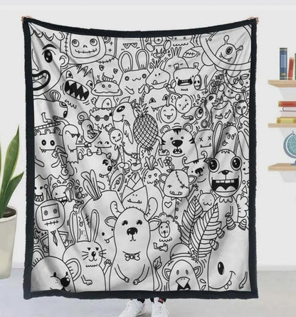 DIY Drawing Blanket – Customizable Plush Doodle & Coloring Blanket
