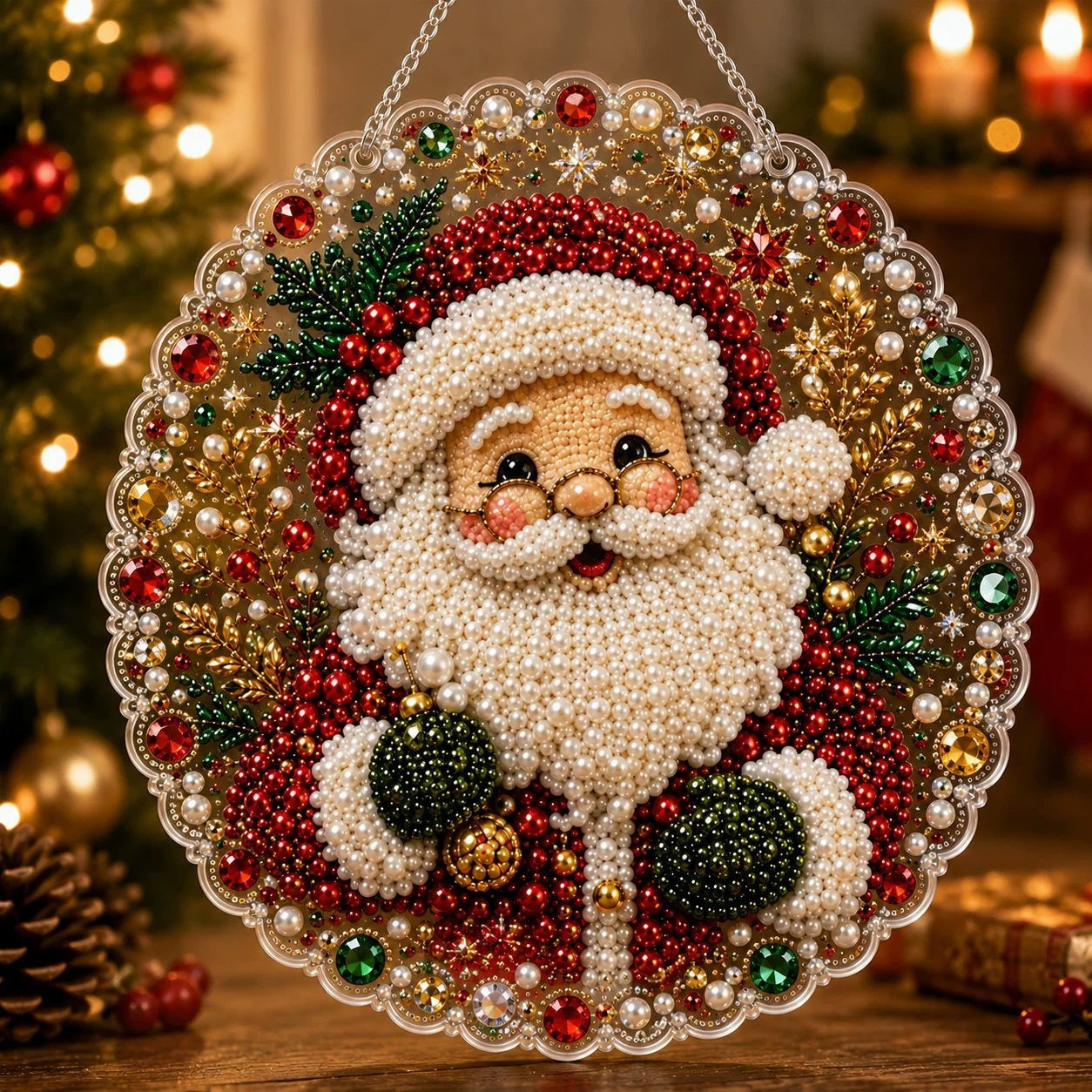Pearl Art Christmas Ornament DIY Kit – Handmade Holiday Decoration