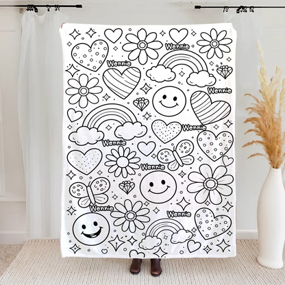 DIY Drawing Blanket – Customizable Plush Doodle & Coloring Blanket