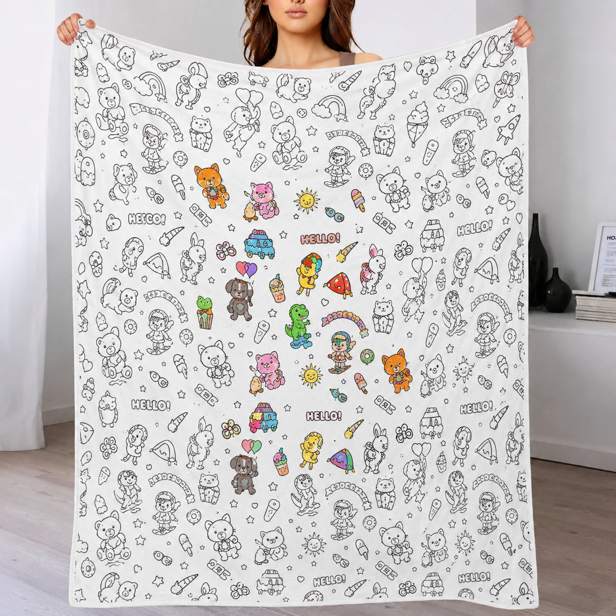 DIY Drawing Blanket – Customizable Plush Doodle & Coloring Blanket
