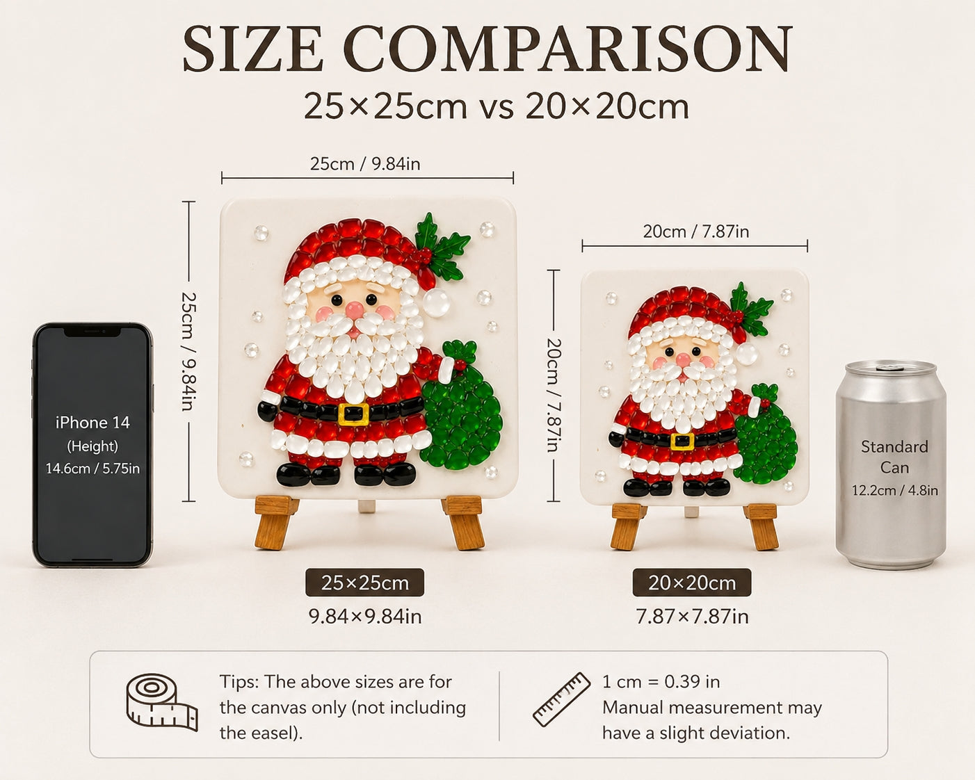 Christmas Acrylic Mosaic DIY Craft Kit with Wooden Display Stand