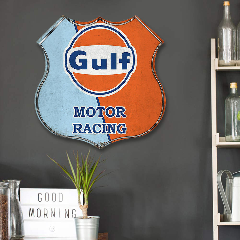 Racing Team Gulf - Shield Vintage Metal Signs(12*12Inch) - Gas