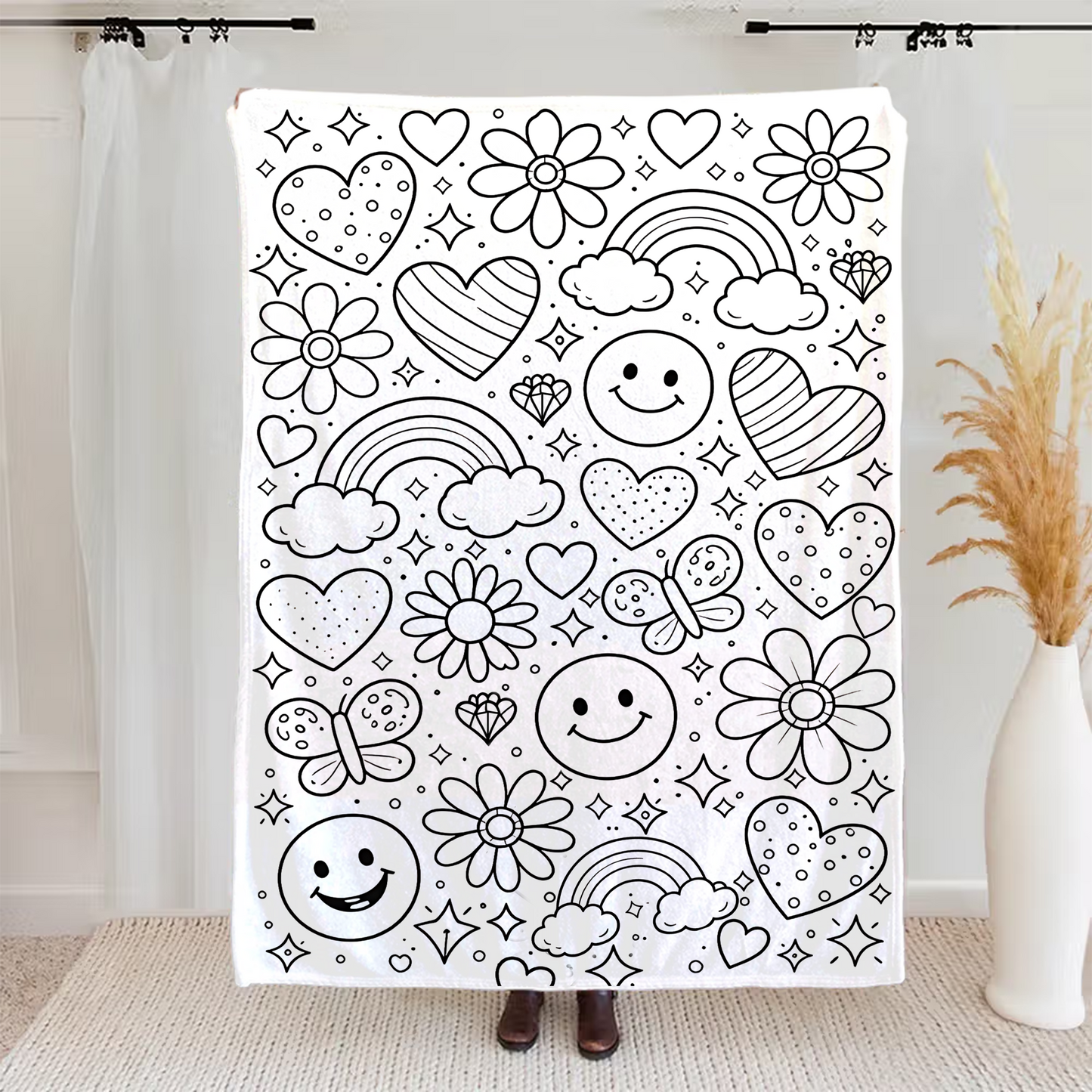 DIY Drawing Blanket – Customizable Plush Doodle & Coloring Blanket