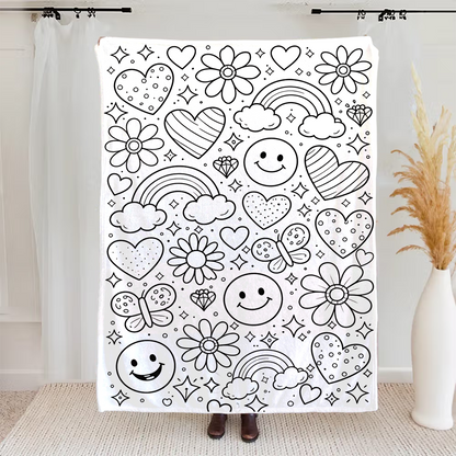 DIY Drawing Blanket – Customizable Plush Doodle & Coloring Blanket