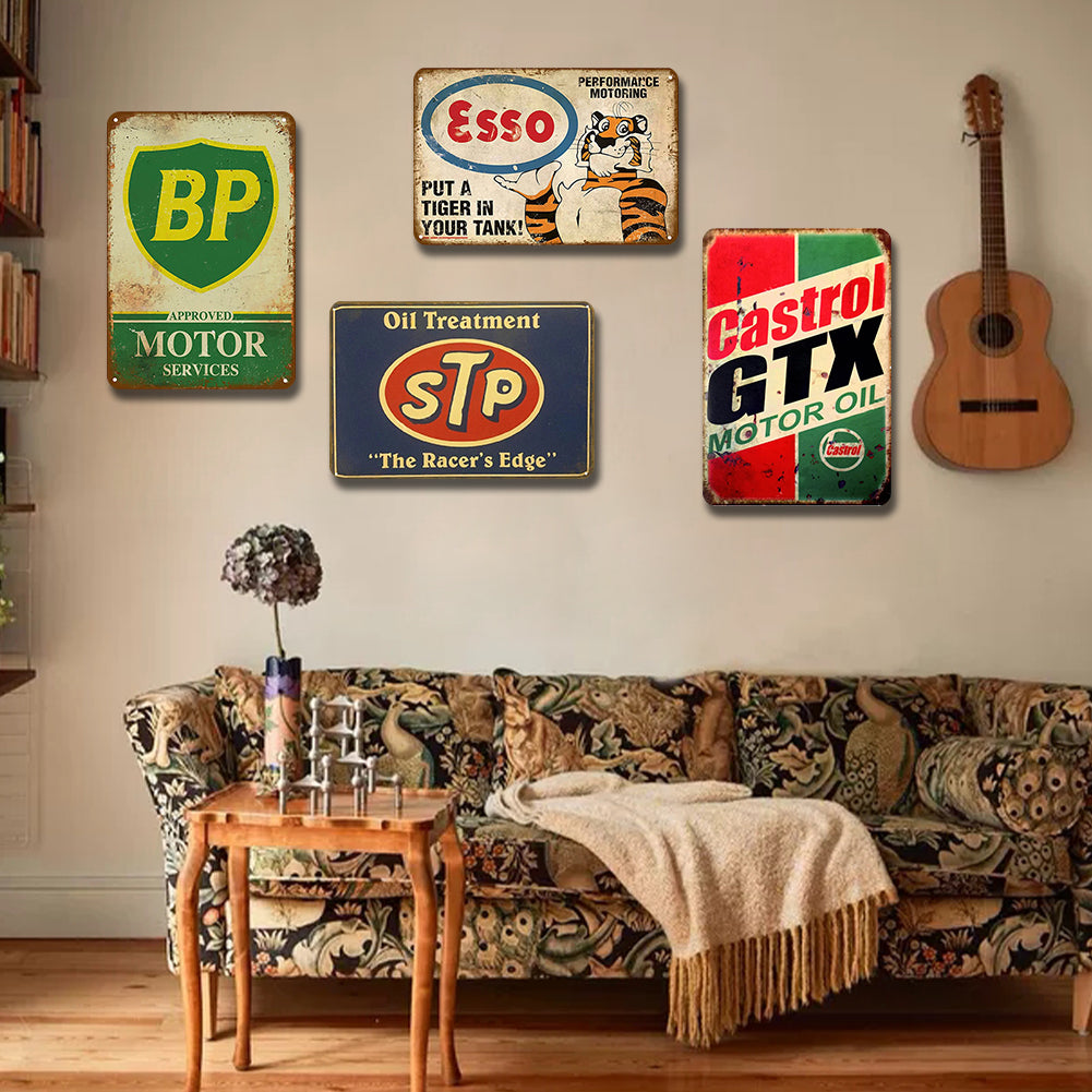 4pcs - Hot Oil Mix - Vintage Metal Signs(8*12Inch)