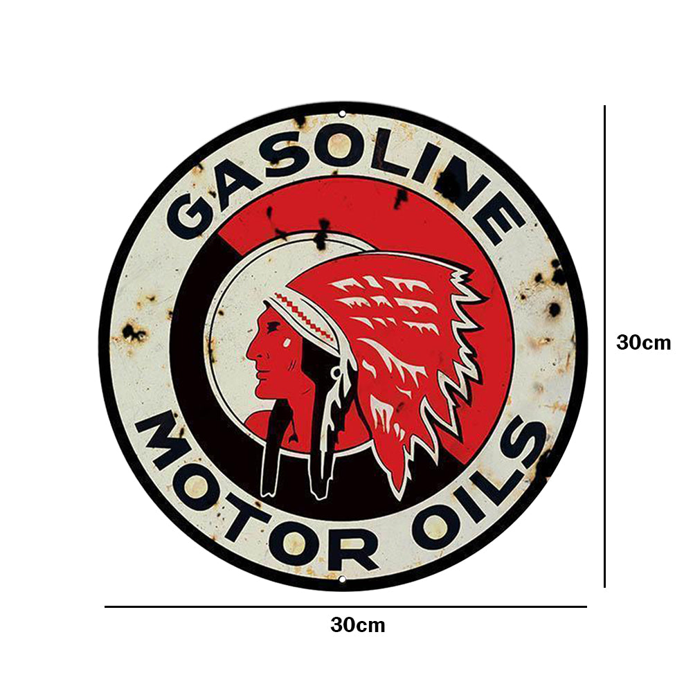 India Gasoline - Round Metal Tin Signs(12*12Inch)