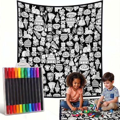DIY Drawing Blanket – Customizable Plush Doodle & Coloring Blanket