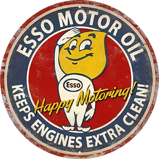 Esso - Round Metal Tin Signs(12*12Inch) - Garage