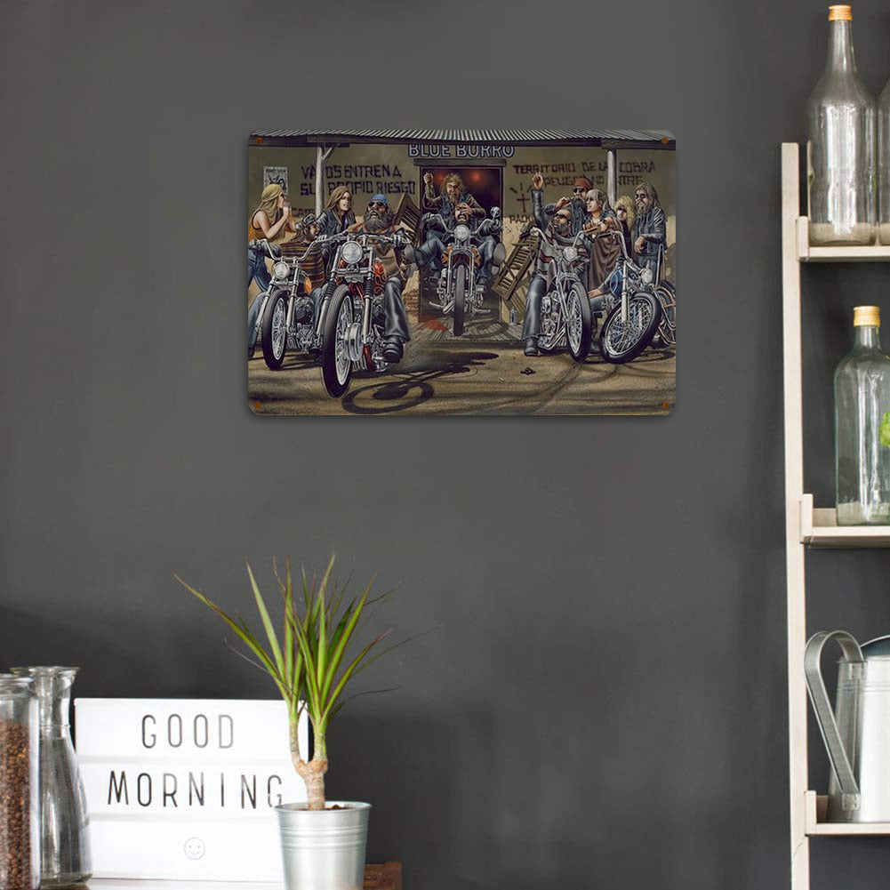 Old Man Riding Motorbike - Vintage Metal Signs(8*12Inch) - Vehicle