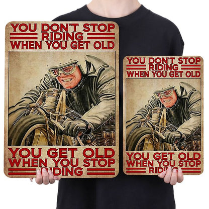 Old Man Motorcycle - Vintage Metal Signs(8*12Inch) - Vehicle