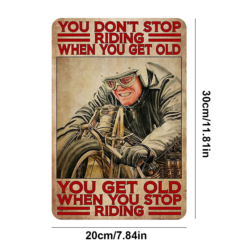 Old Man Motorcycle - Vintage Metal Signs(8*12Inch) - Vehicle