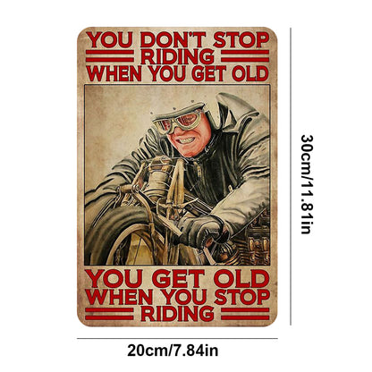 Old Man Motorcycle - Vintage Metal Signs(8*12Inch) - Vehicle