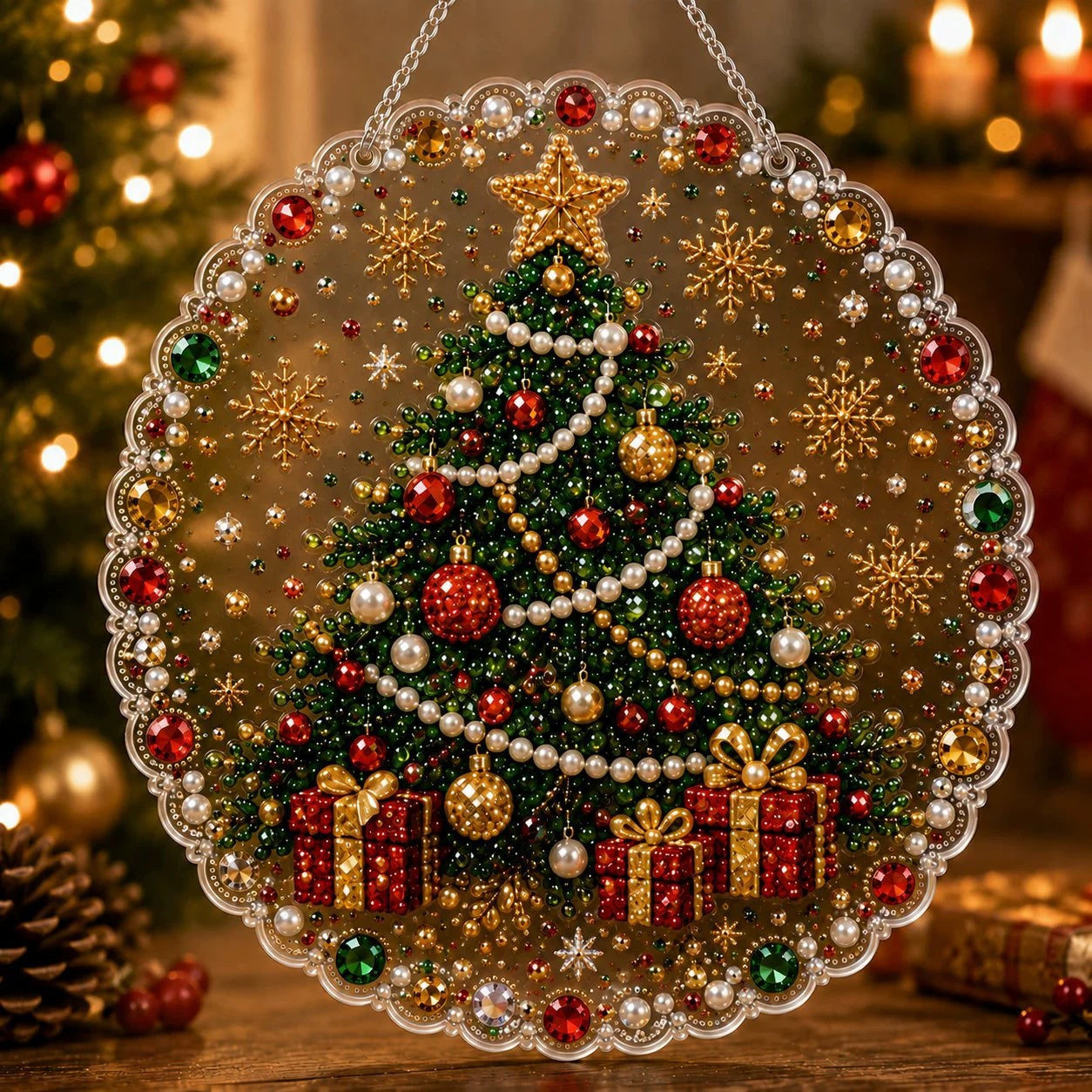 Pearl Art Christmas Ornament DIY Kit – Handmade Holiday Decoration