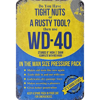 Wd 40 Solvent - Metal Tin Signs(8*12Inch/12*16Inch) - Garage
