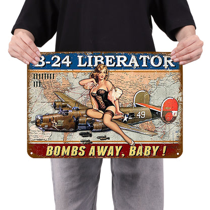 Plane Girl - Vintage Metal Signs(12*16Inch)-Pin-up-girls