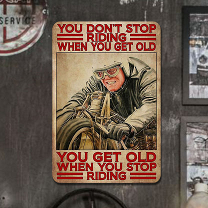 Old Man Motorcycle - Vintage Metal Signs(8*12Inch) - Vehicle