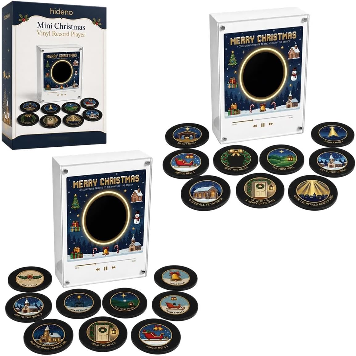 Mini Christmas Vinyl Record Player Magnetic Music Box Refrigerator Magnet