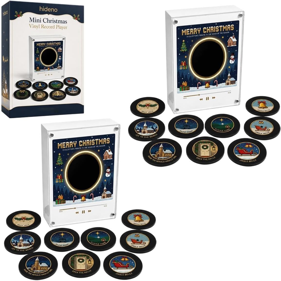 Mini Christmas Vinyl Record Player Magnetic Music Box Refrigerator Magnet