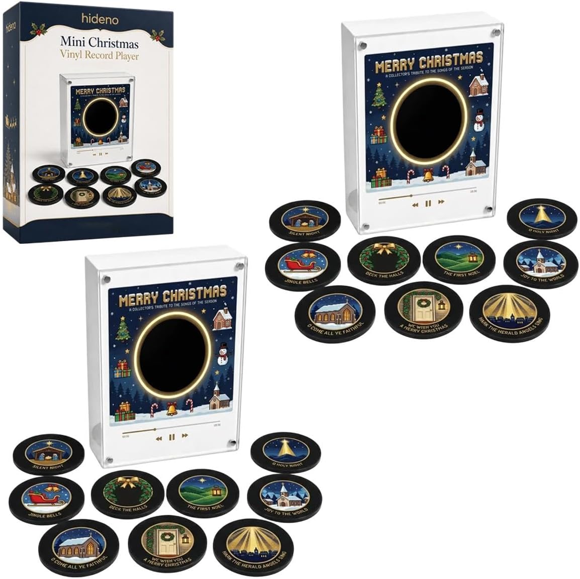 Mini Christmas Vinyl Record Player Magnetic Music Box Refrigerator Magnet