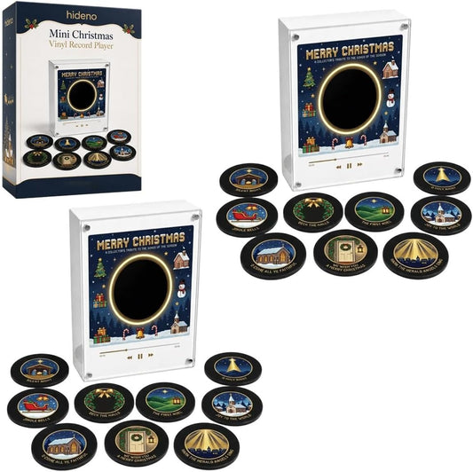 Mini Christmas Vinyl Record Player Magnetic Music Box Refrigerator Magnet