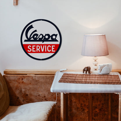 Vespa Service - Round Metal Tin Signs(12*12Inch) - Vehicle