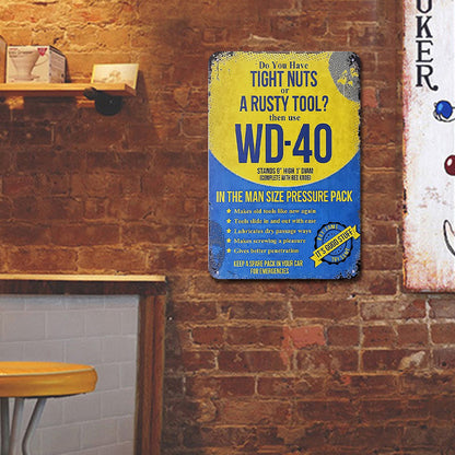 Wd 40 Solvent - Metal Tin Signs(8*12Inch/12*16Inch) - Garage