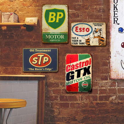 4pcs - Hot Oil Mix - Vintage Metal Signs(8*12Inch)