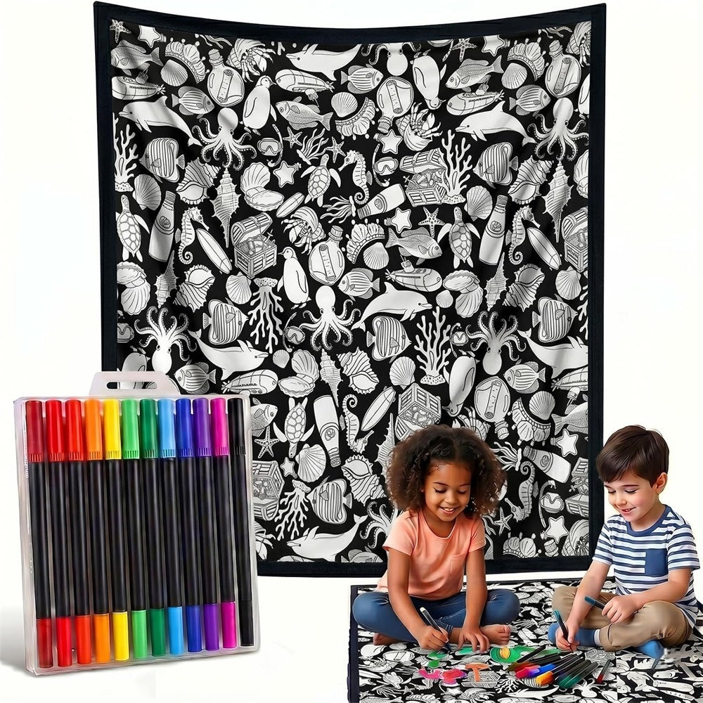 DIY Drawing Blanket – Customizable Plush Doodle & Coloring Blanket