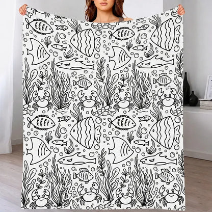 DIY Drawing Blanket – Customizable Plush Doodle & Coloring Blanket