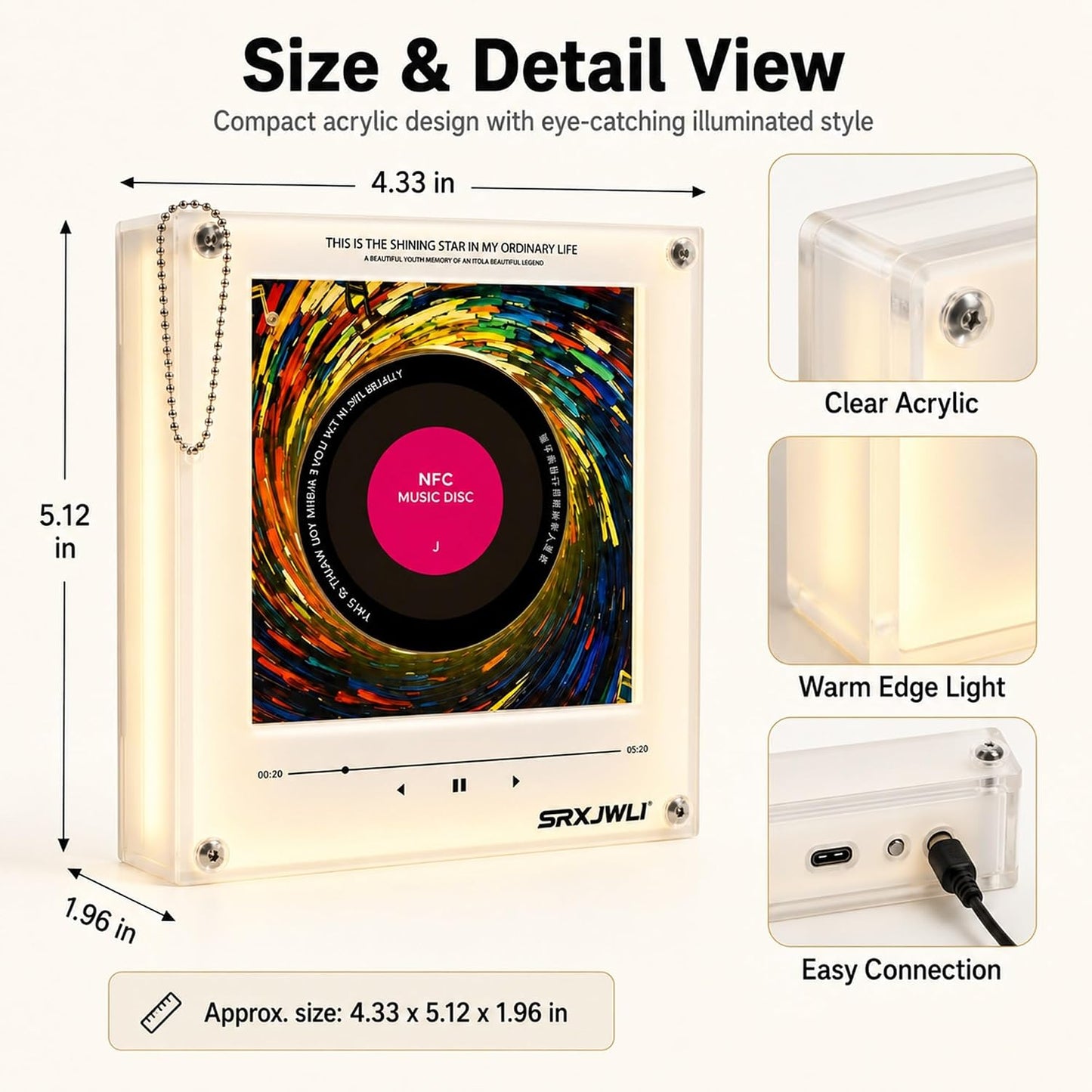 Magnetic Jukebox Fridge Music Magnet Player Record for Refrigerator Magnets Mini Vinyl Box Singing NFC with Set Frames Sensing Automatic Sticker Playing Frame Retro Rotating Discs