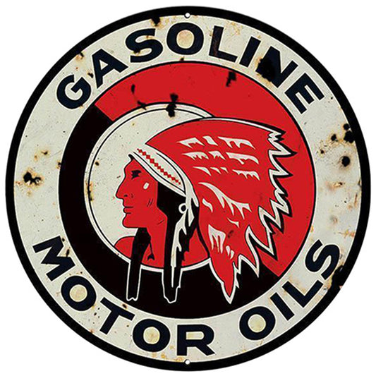 India Gasoline - Round Metal Tin Signs(12*12Inch)