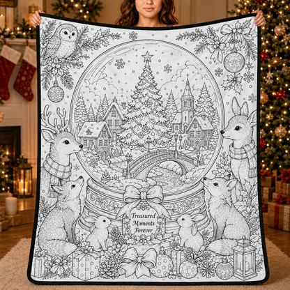 DIY Christmas Drawing Blanket with 24-Color Paint Markers – Customizable Plush Coloring Blanket