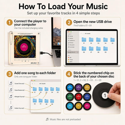 Magnetic Jukebox Fridge Music Magnet Player Record for Refrigerator Magnets Mini Vinyl Box Singing NFC with Set Frames Sensing Automatic Sticker Playing Frame Retro Rotating Discs