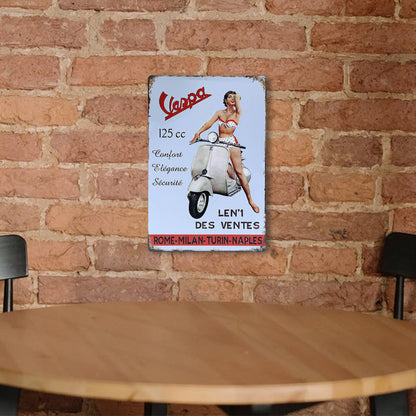Vespa Motorcycle - Vintage Metal Signs(8*12Inch/12*16Inch) - Vehicle