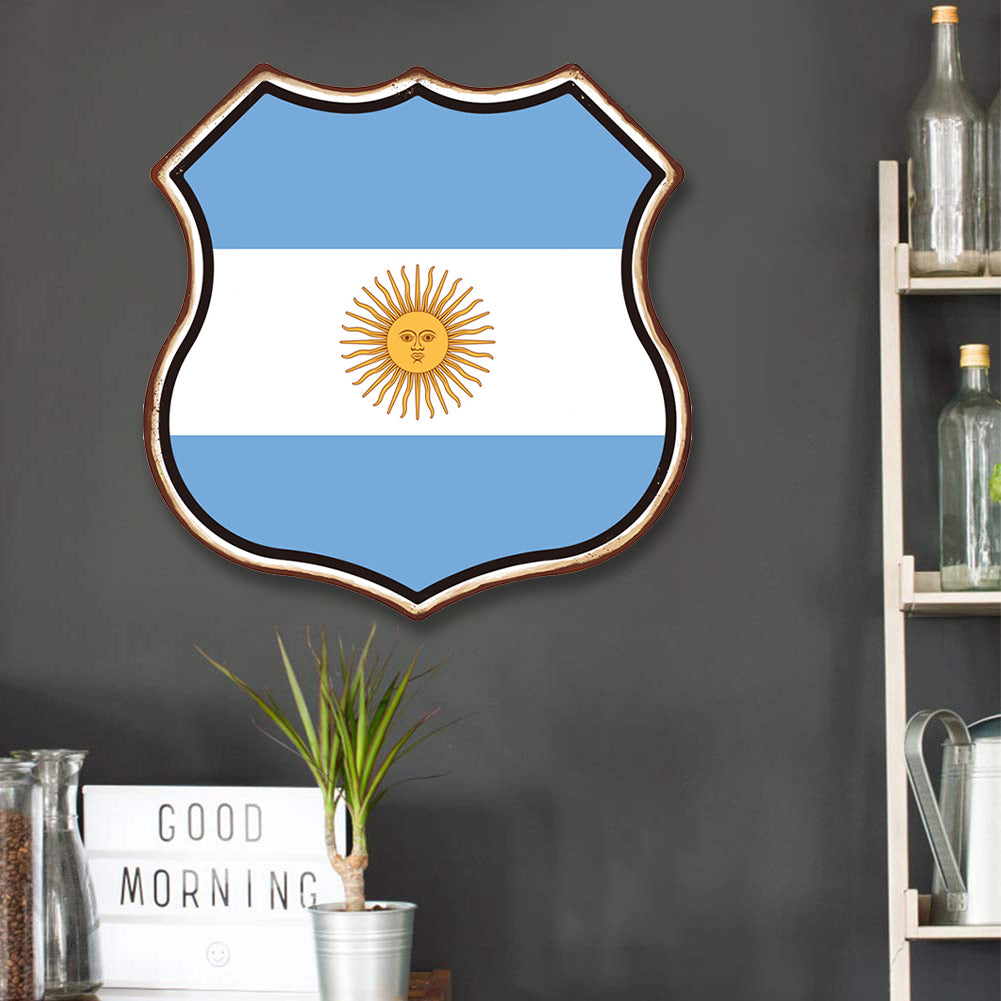Argentine Flag - Shield Vintage Metal Signs(12*12Inch)