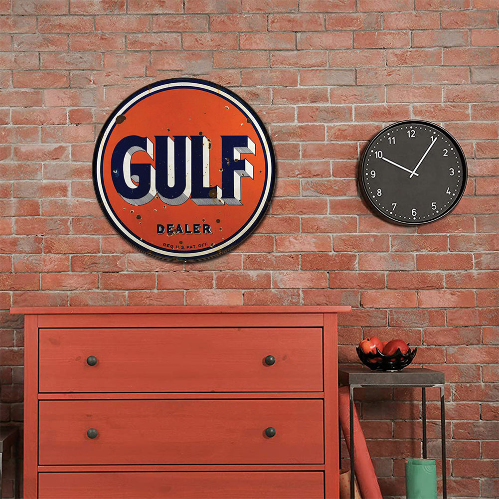 Gulf - Round Metal Tin Signs(12*12Inch) - Gas