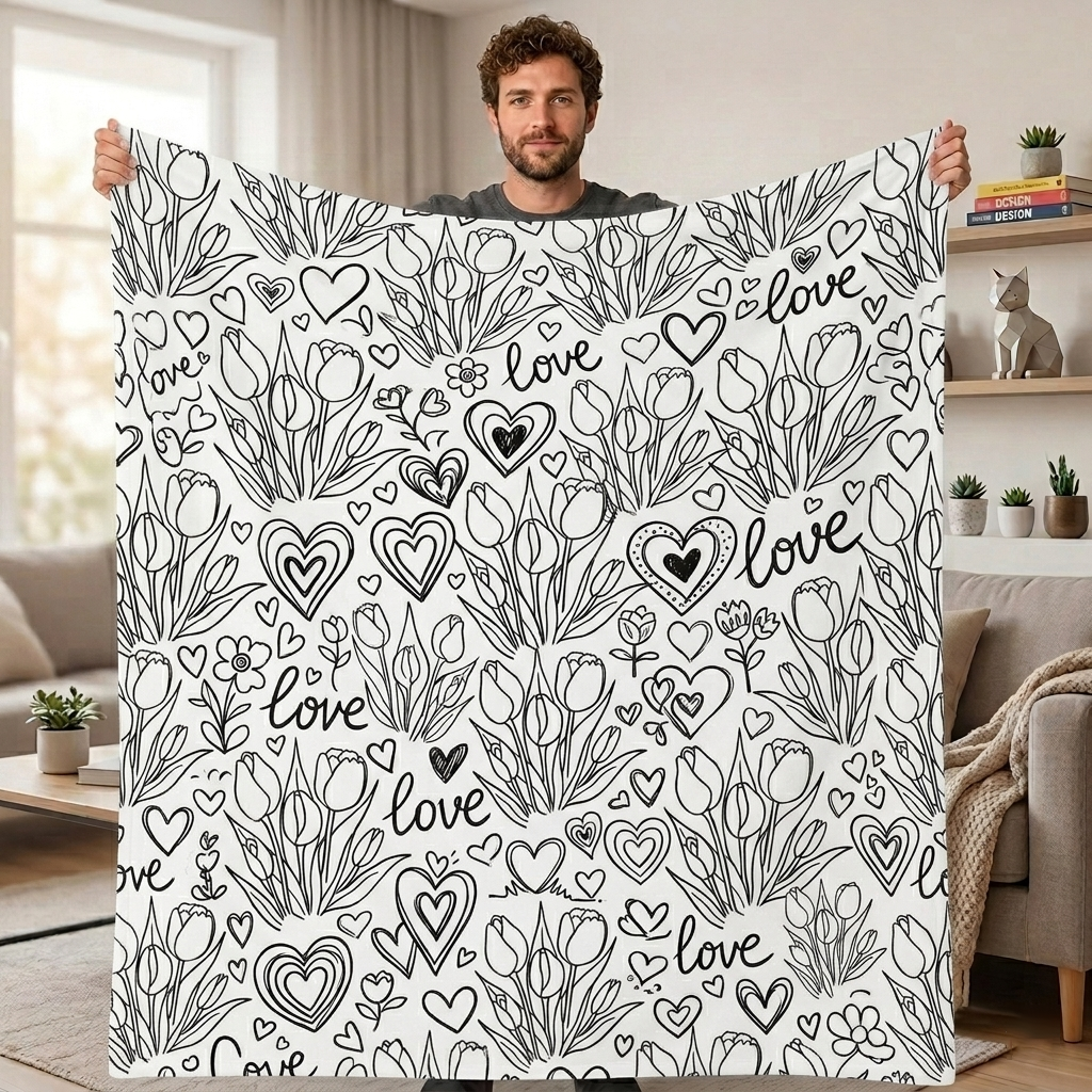 DIY Drawing Blanket – Customizable Plush Doodle & Coloring Blanket