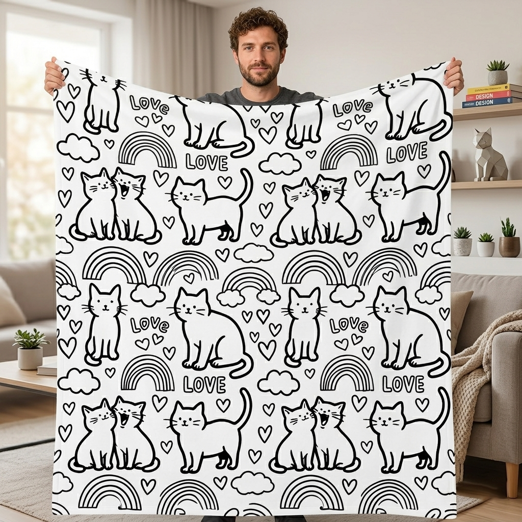 DIY Drawing Blanket – Customizable Plush Doodle & Coloring Blanket