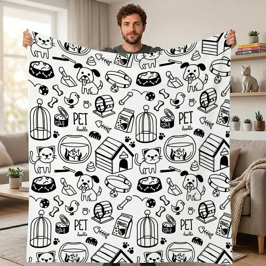 DIY Drawing Blanket – Customizable Plush Doodle & Coloring Blanket