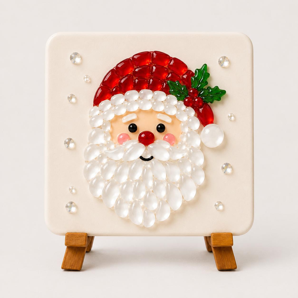 Christmas Acrylic Mosaic DIY Craft Kit with Wooden Display Stand