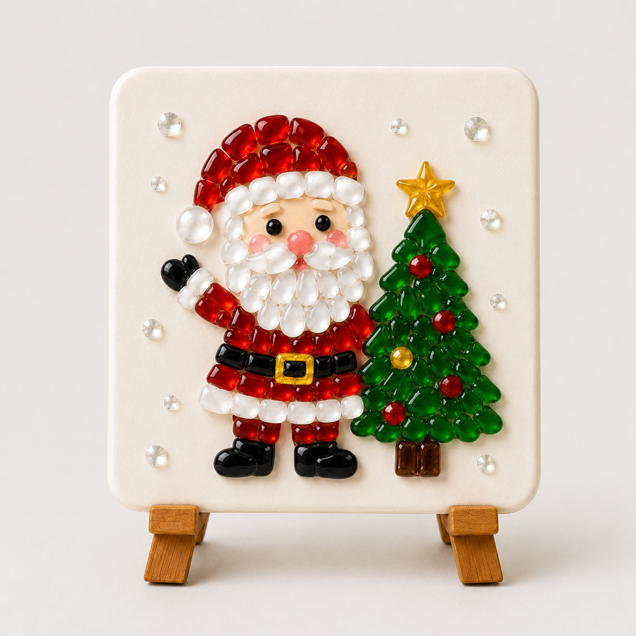 Christmas Acrylic Mosaic DIY Craft Kit with Wooden Display Stand