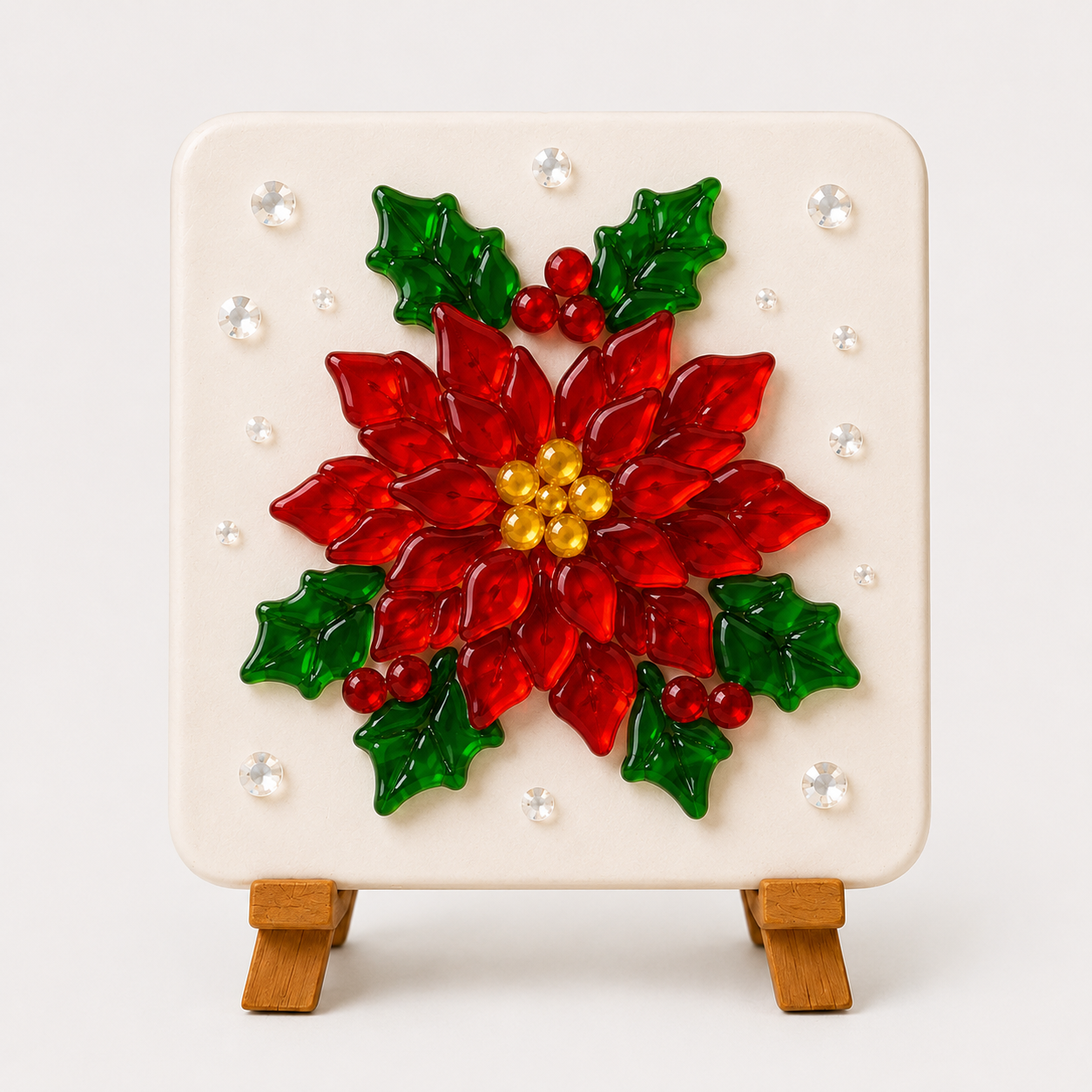 Christmas Acrylic Mosaic DIY Craft Kit with Wooden Display Stand