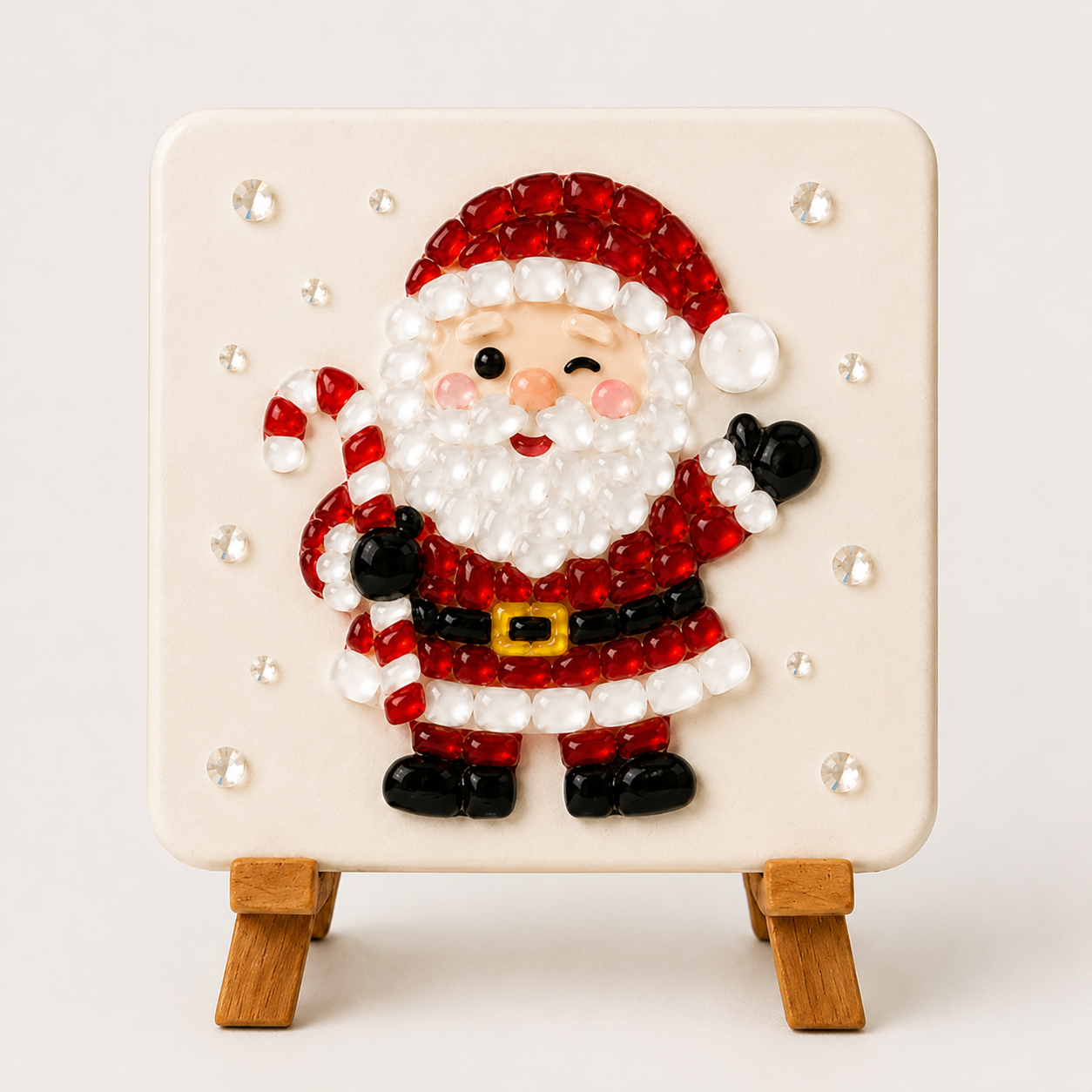 Christmas Acrylic Mosaic DIY Craft Kit with Wooden Display Stand