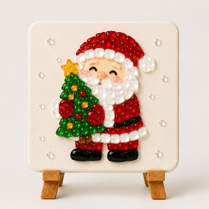 Christmas Acrylic Mosaic DIY Craft Kit with Wooden Display Stand